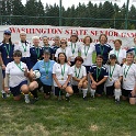 Gold and silver medal teams in the women's O60 soccer tournament - Still Kickin 1 and Still Kickin 2